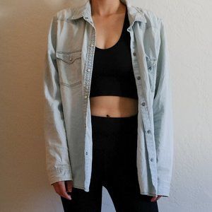 American Eagle Light Wash Chambray Shirt